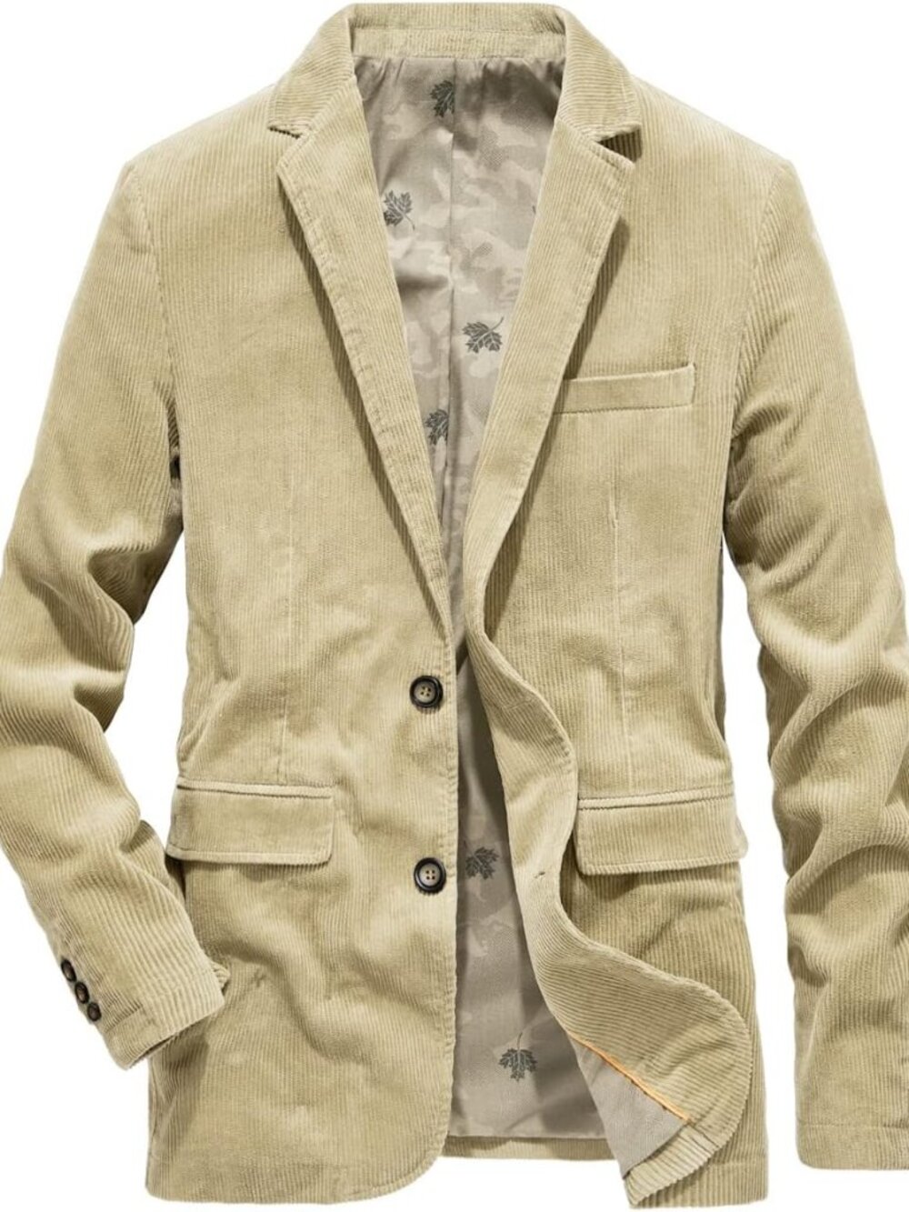 Men's Vintage Casual Work Wear Corduroy Suit Blazer Jacket Sport Coat